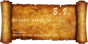 Briski Virág névjegykártya